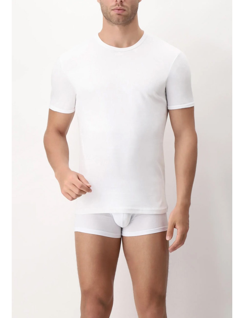 Cagi - t-shirt girocollo in caldo cotone inverno soft line vcat01800 bianco