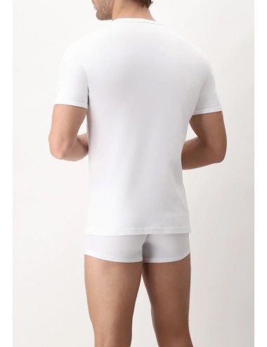 Cagi - t-shirt girocollo in caldo cotone inverno soft line vcat01800 bianco