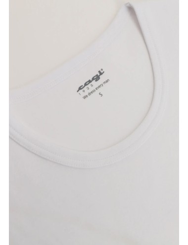 Cagi - t-shirt girocollo in caldo cotone inverno soft line vcat01800 bianco