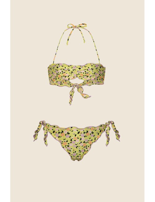 Bikini fascia con slip regolabile fantasia 1511-x09