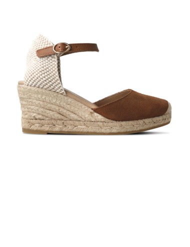 Genuins - espadrillas con zeppa carina velour g105915 mandorla