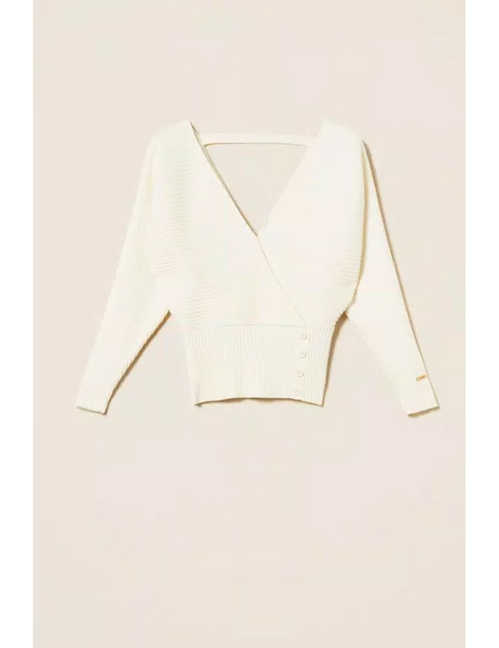 Twinset - maglia con incrocio a costine 252li3qbb 00526