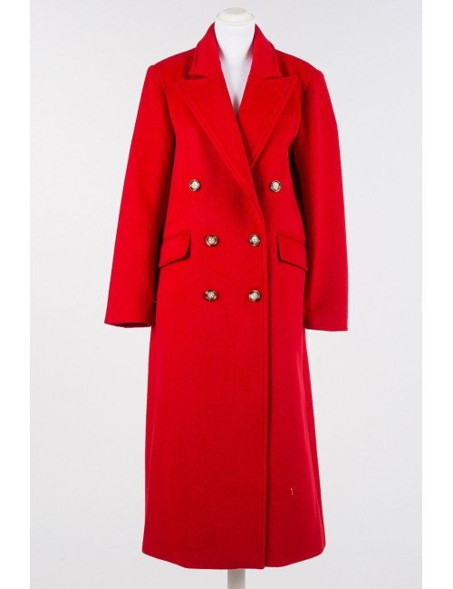 Twinset - cappotto lungo doppiopetto in panno 252li2bbb 12532 red carpet