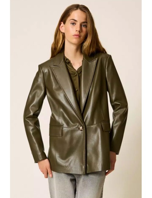 Twinset - giacca blazer effetto pelle 252li2eaa 12655