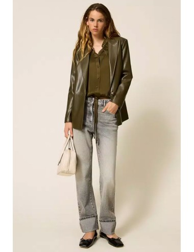 Twinset - giacca blazer effetto pelle 252li2eaa 12655