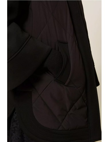 Twinset - caban in tessuto scuba e nylon 252li2caa 00006 nero