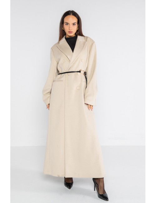 Lokita - cappotto lungo over doppiopetto 1194 lok07892 avorio