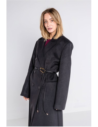 Lokita - cappotto lungo over doppiopetto 1194 lok07892 nero