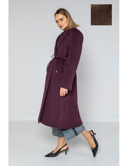 Lokita - cappotto lungo tessuto diagonale  bicolor 1194 lok07893 beige