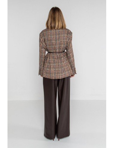 Lokita - cappotto blazer check con spille e cintura 1194 lok07896 fantasia