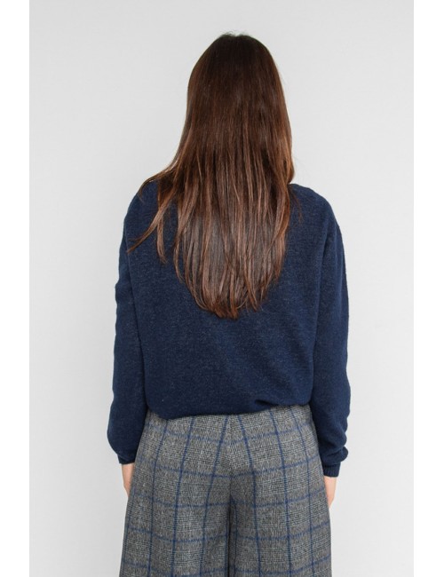 Lokita - pullover scollo a v 1253 lok0910 blu