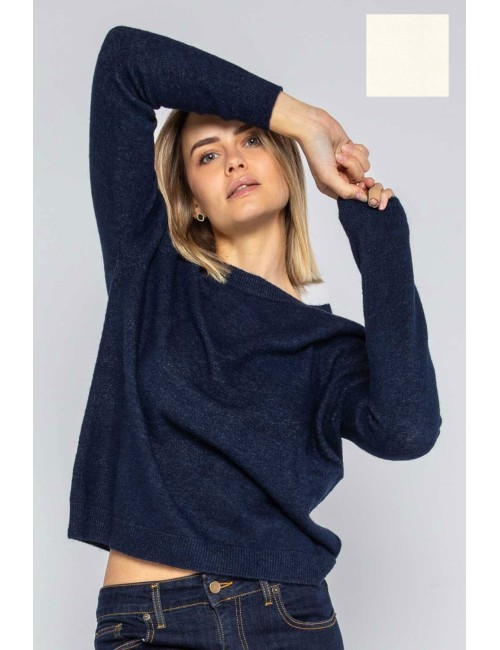 Lokita - pullover girocollo basic 1253 lok0912 panna