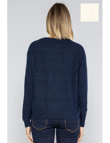 Lokita - pullover girocollo basic 1253 lok0912 panna