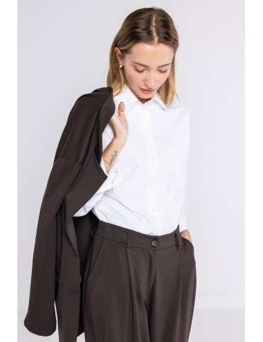 Lokita - camicia over tessuto oxford 1263 lok16 bianco