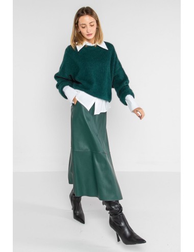 Lokita - pullover misto mohair manica traforata 1266 lok21126 verde bottiglia