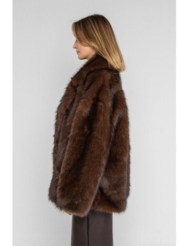 Lokita - ecopelliccia over con rever 1211 lok8312 moro