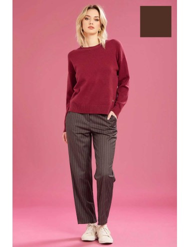 Fresh flower - maglia girocollo  ff612 cioccolato