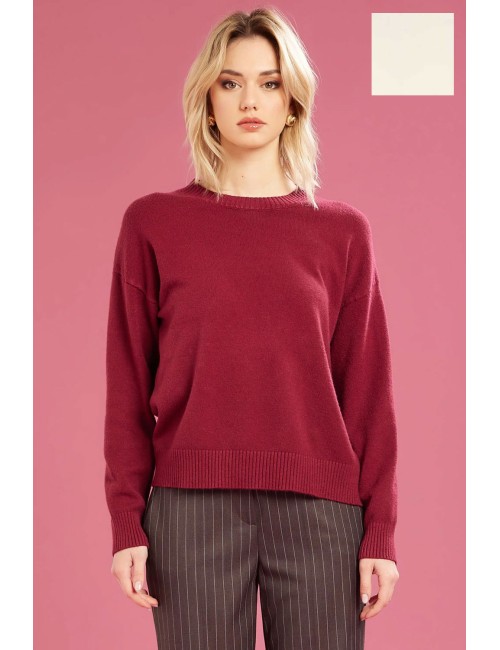 Fresh flower - maglia girocollo  ff612 panna