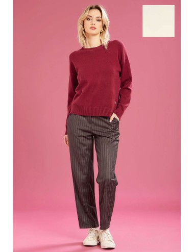 Fresh flower - maglia girocollo  ff612 panna