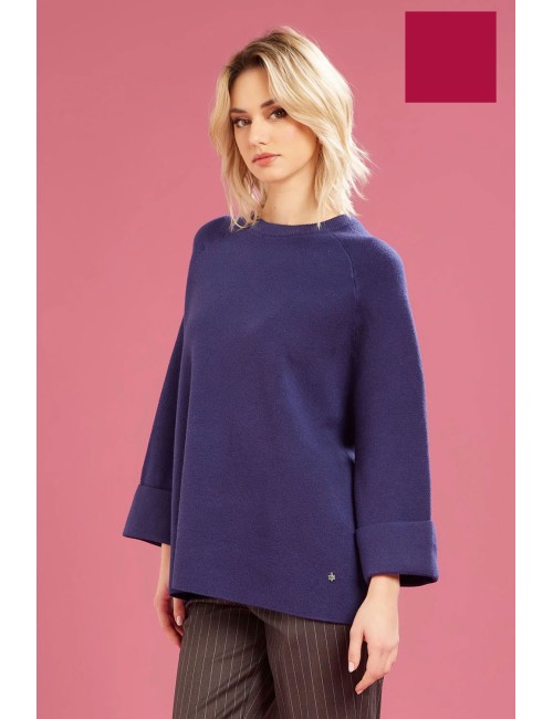 Fresh flower - girocollo maglia chiusa ff651 borgogna