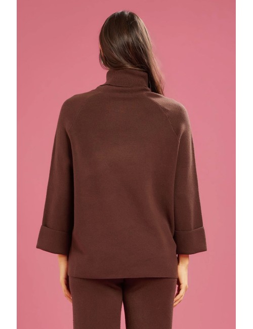 Fresh flower - dolcevita maglia chiusa ff652 cioccolato