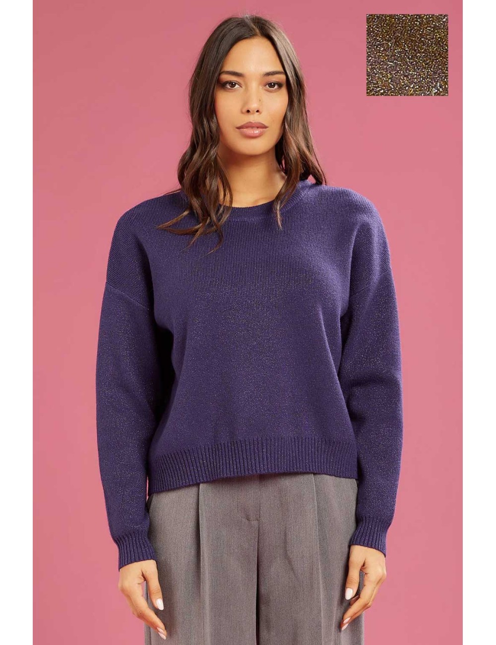 Fresh flower - girocollo c.inglese lurex ff673 tortora