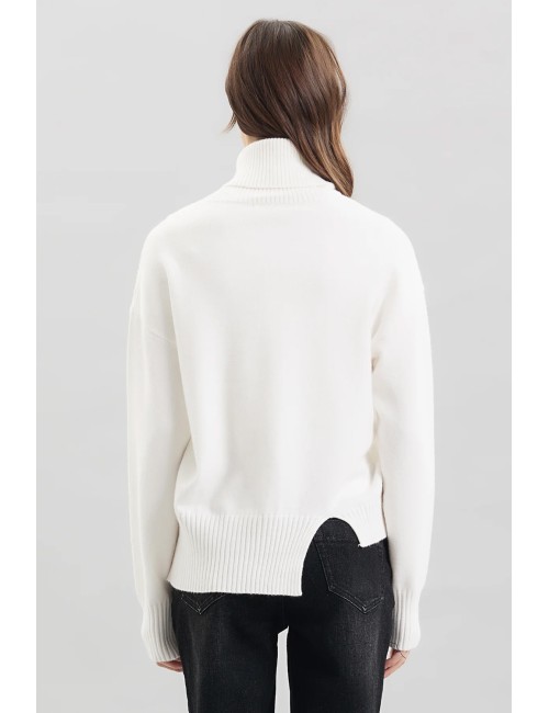 Take two - dolcevita con spacco viscosa dt00319 panna