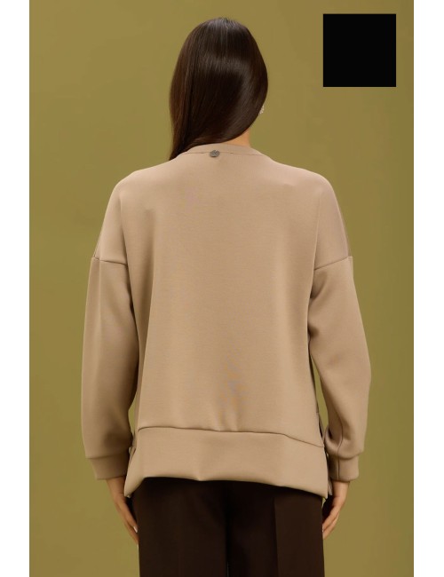 Take two - felpa con spacchetti laterali dt01304 nero