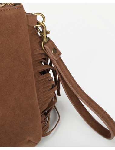 Mimi muà - borsa a busta con frange m8-h201316 cuoio