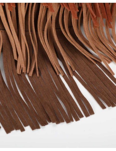 Mimi muà - borsa a busta con frange m8-h201316 cuoio