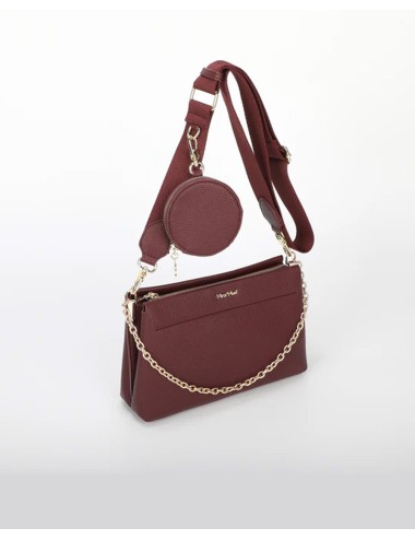 Mimi muà - borsa a tracolla condettaglio appeso m8-j201260 burgundy