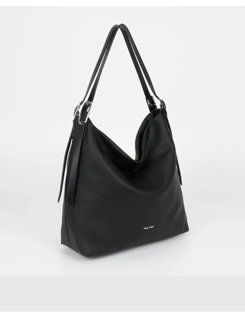 Mimi muà - borsa a sacca con doppio manico e cinturino m8-j201251 nero