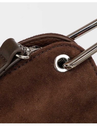 Mimi muà - borsa a sacca con dettaglio in eco suede m8-y201242 moro