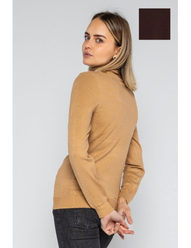 Lokita - dolcevita basic in maglia di viscosa 0090 lok56830 moro