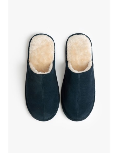 Admas - pantofole da uomo in pelle scamosciata blu navy 69045-0-0216 navy