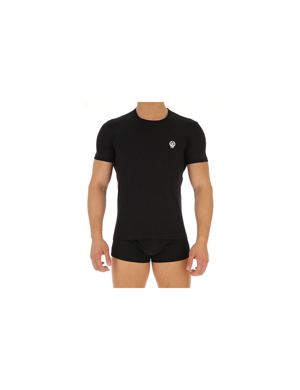 T-shirt girocollo jersey cotone bielastico n8a03j o0020 nero