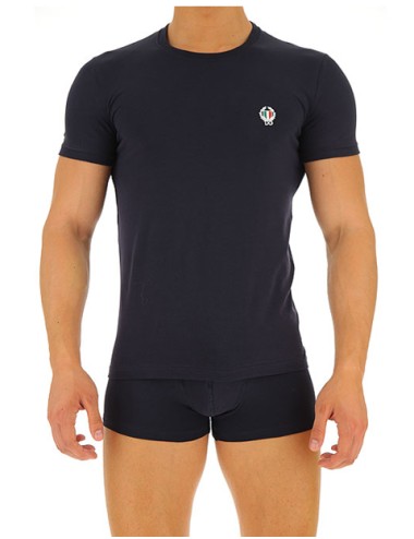 T-shirt girocollo jersey cotone bielastico n8a03j o0020 blu