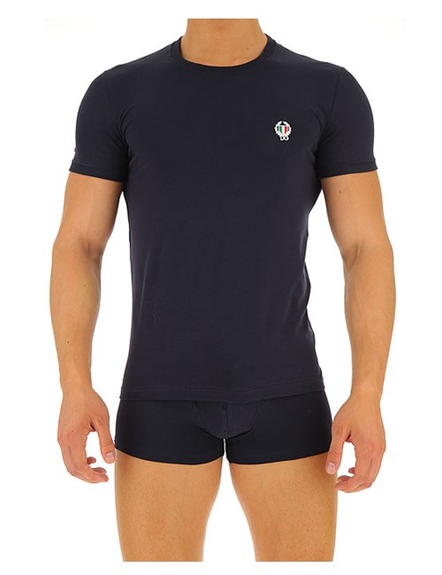 T-shirt girocollo jersey cotone bielastico n8a03j o0020 blu