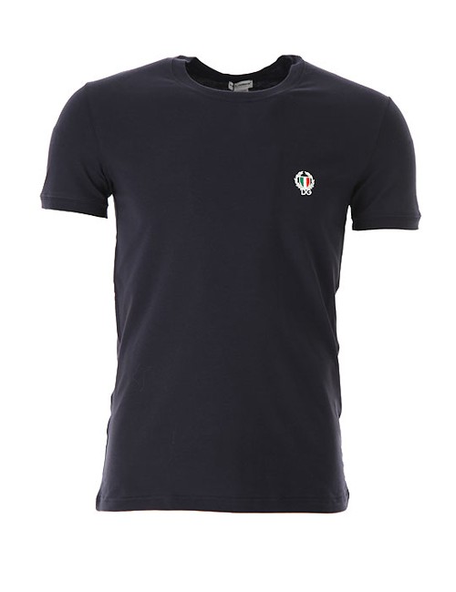 T-shirt girocollo jersey cotone bielastico n8a03j o0020 blu
