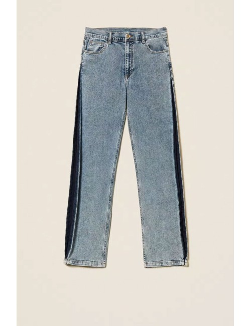 Twinset - pantalone bic.light denim/dark 252li2hbb 12680