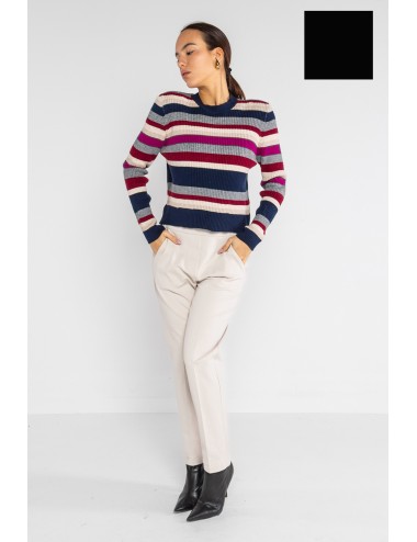 Lokita - pantalone dritto in punto milano 1283 lok022 nero