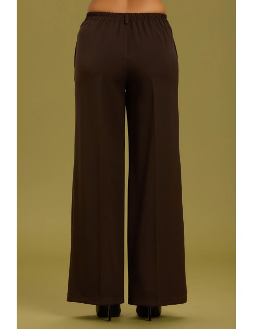 Take two - pantalone palazzo con elastico dt01166 moro