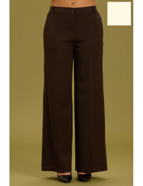 Take two - pantalone palazzo con elastico dt01166 burro