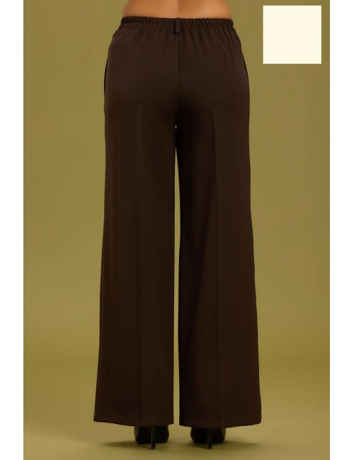 Take two - pantalone palazzo con elastico dt01166 burro