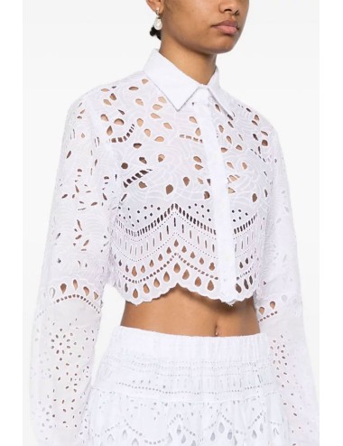 Ermanno scervino - camicia corta d464k611rxt 10601 bright white