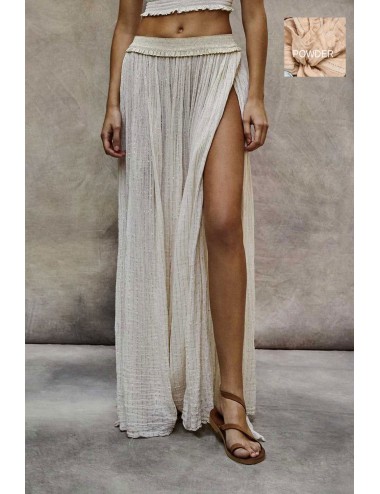 Christianzen - maxi gonna cotone garzato in lurex oro hamsa powder +++