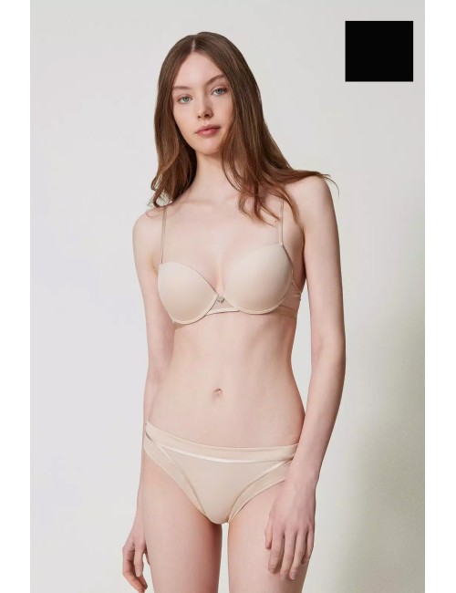 Slip brasiliana in tulle 251ll6b77 00006 nero