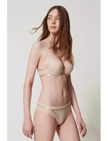 Slip brasiliana in tulle 251ll6b77 11044 beige