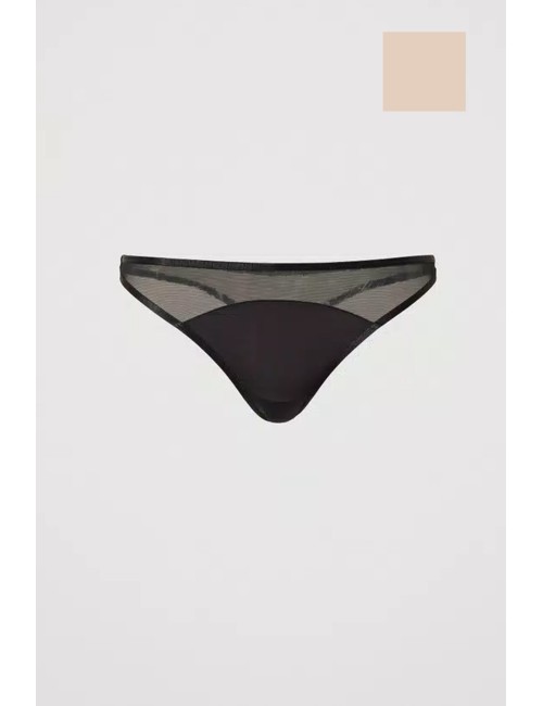 Slip perizoma con tulle 251ll6b88 11044 beige