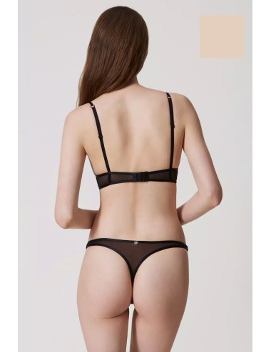 Slip perizoma con tulle 251ll6b88 11044 beige